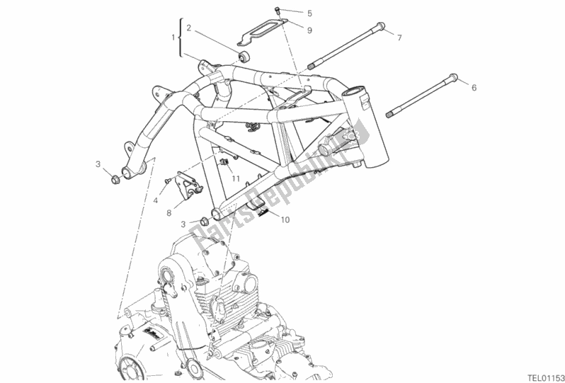 Alle onderdelen voor de Kader van de Ducati Scrambler 1100 Special Thailand USA 2019